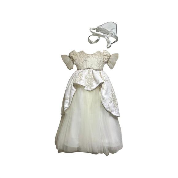NEW PICCOLO BACIO kid's jennifer christening gown in white
